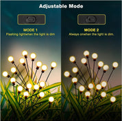 2PCS Solar Firefly Lights Outdoor LED Garden Pathway Decor – Black