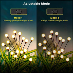 2PCS Solar Firefly Lights Outdoor LED Garden Pathway Decor – Black