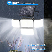 LED Solar PIR Motion Sensor Wall Light Black Outdoor Garden Lamp