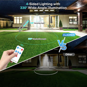 LED Solar PIR Motion Sensor Wall Light Black Outdoor Garden Lamp