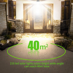 3 Head LED Solar Motion Sensor Wall Light Outdoor Waterproof – Black