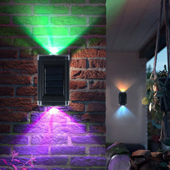 Colourful Solar Powered Black LED Wall Garden Lights 1-8PCS