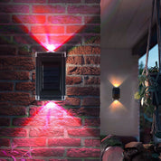 Colourful Solar Powered Black LED Wall Garden Lights 1-8PCS