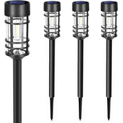4 Pack Black Solar Pathway Lights Outdoor LED Garden Waterproof