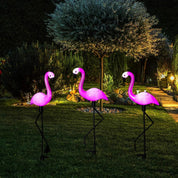 Flamingo Solar Stake Lights Outdoor Garden Pathway Lamp Black