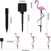 Flamingo Solar Stake Lights Outdoor Garden Pathway Lamp Black