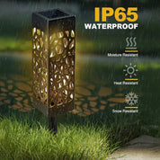 4-Pack Black Solar Pathway Lights Outdoor Garden Walkway LED