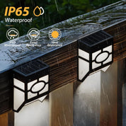 4 Pack Black Solar LED Fence Lights Outdoor Garden Pathway Lighting