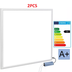 2-Pack 48W LED Panel Lights, 600x600mm - Energy-Saving Cool White 6500K for Versatile Lighting Solutions