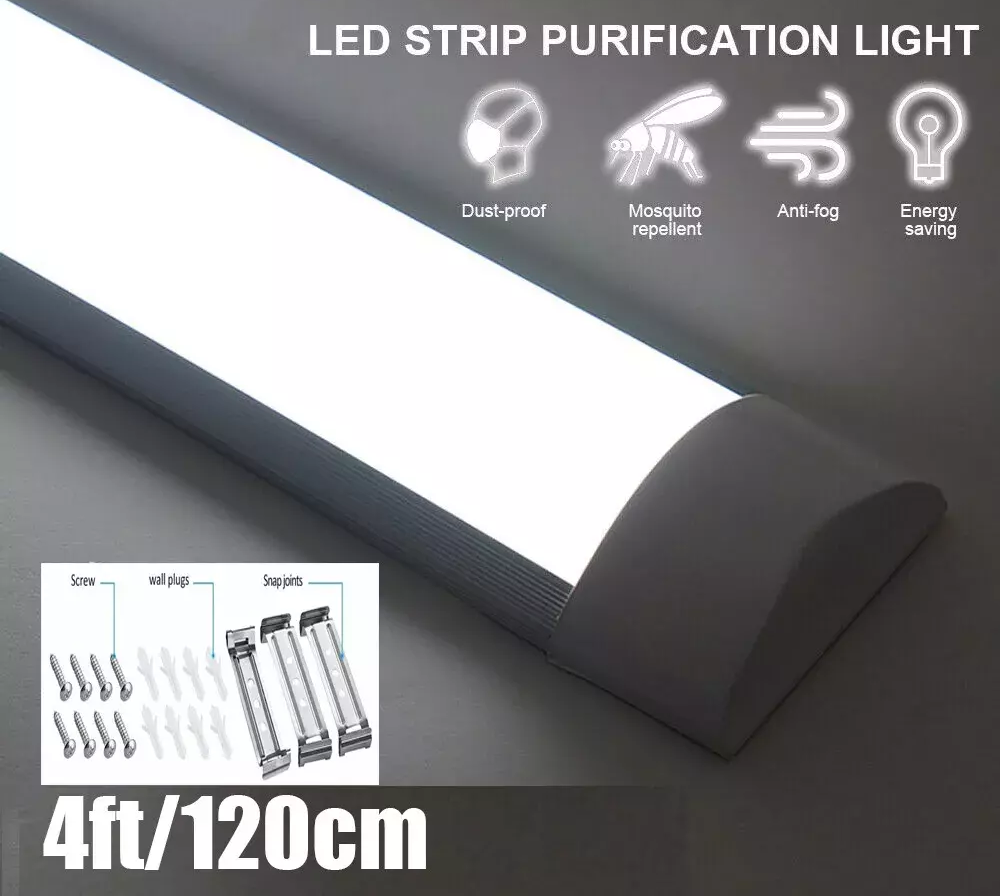 4FT LED Ceiling Strip Light – Energy-Efficient Batten Tube for Office, Garage & Commercial Spaces