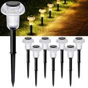 Solar Stake Lights LED Outdoor Garden Pathway Lamp Black Waterproof