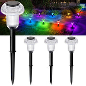 Solar Stake Lights LED Outdoor Garden Pathway Lamp Black Waterproof