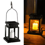 LED Solar Lantern Light Black Waterproof Hanging Outdoor Garden Decor