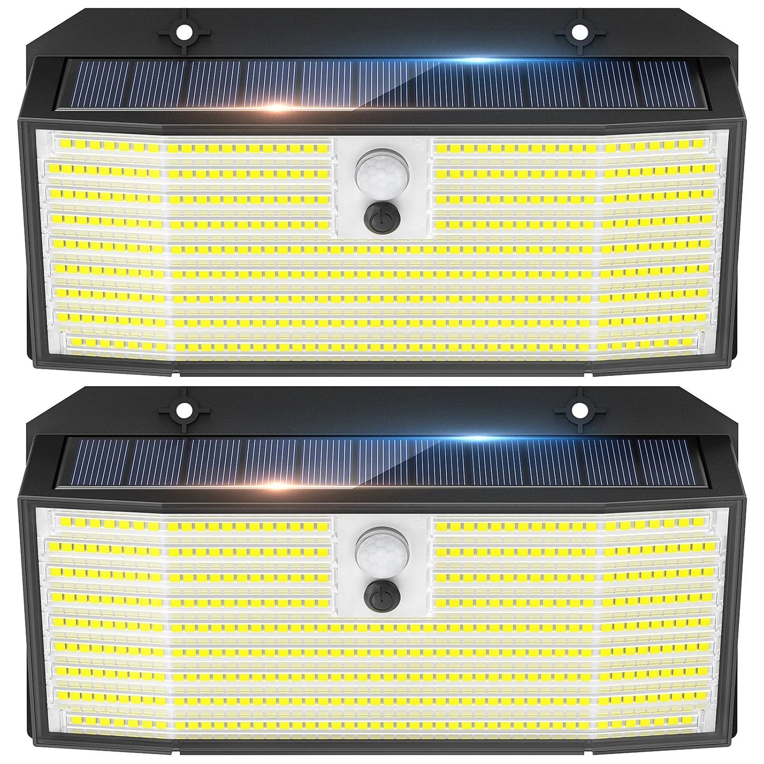 Super Bright Black LED Solar Wall Lights with Motion Sensor – 3000LM