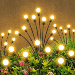2PCS Solar Firefly Lights Outdoor LED Garden Pathway Decor – Black