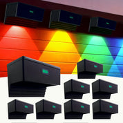 Solar Powered Fence Wall Lights Outdoor Garden Decor 8 Modes LED Waterproof