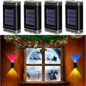 Colourful Solar Powered Black LED Wall Garden Lights 1-8PCS