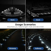 LED Solar Deck Lights Outdoor Waterproof Garden Step & Pathway Lamps