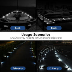 LED Solar Deck Lights Outdoor Waterproof Garden Step & Pathway Lamps