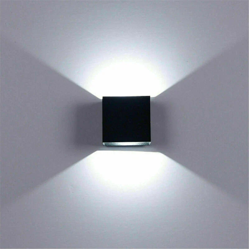 Modern LED Wall Lights for Living Room – 6W Black Aluminum Up Down Indoor Wall Lamp, Hardwired Sconce Lighting for Bedroom, Hallway & Home Decor