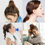 6pcs Satin Scrunchies Hair Bands Silk Scrunchie Ties Ponytail Holder UK Pack Set