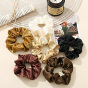 6pcs Satin Scrunchies Hair Bands Silk Scrunchie Ties Ponytail Holder UK Pack Set