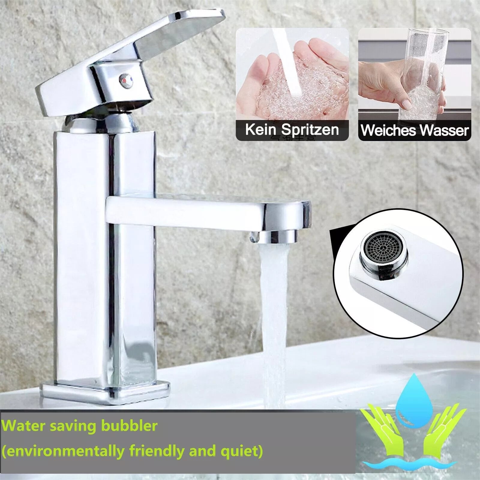 New Modern Waterfall Bathroom Tap Basin Sink Mono Mixer Chrome Cloakroom . Waste
