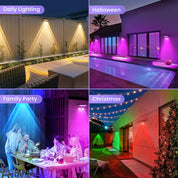 Super Bright Solar Door Fence Wall Lights 2/4 Pack RGB & Warm White IP65 Outdoor Lamp