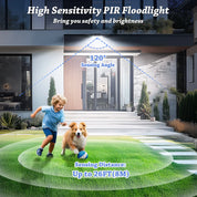 Solar Power PIR Motion Sensor Wall Light 168 LED Black Outdoor