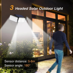 3/4/5-Head Solar Flood Light with Motion Sensor – LED Outdoor Security Wall Lamp for Garden, Yard & Driveway