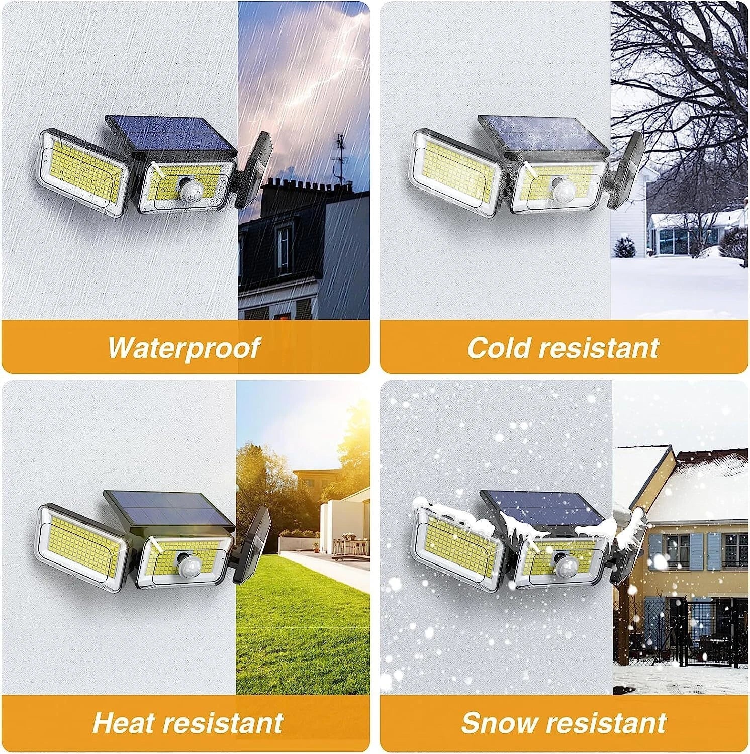 3/4/5-Head Solar Flood Light with Motion Sensor – LED Outdoor Security Wall Lamp for Garden, Yard & Driveway