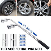 Extendable Wheel Wrench – Heavy Duty Telescopic Tire Nut Tool for 17, 19, 21, 23mm Sockets