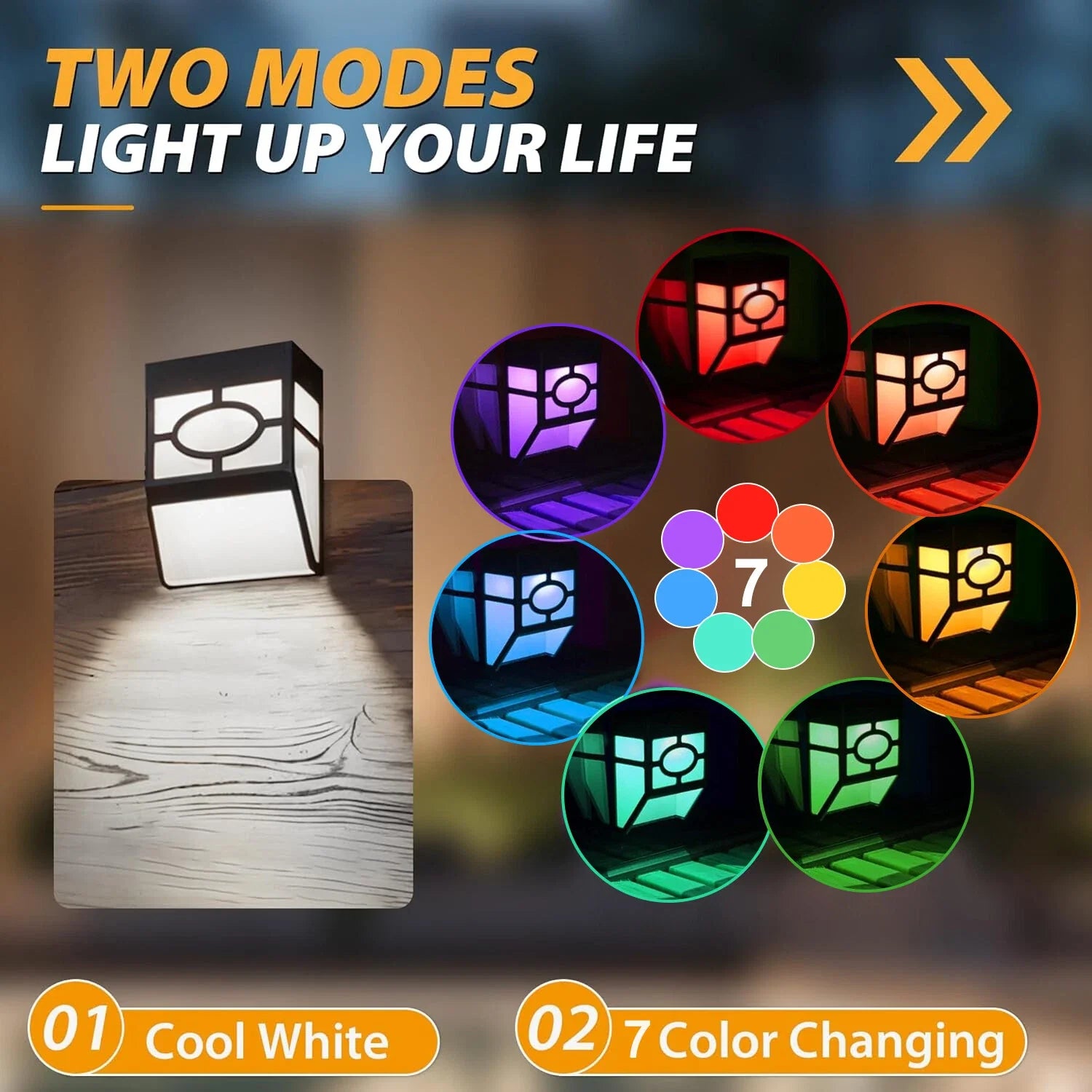 Solar Fence Lights LED Outdoor Garden Path Wall Lamp Black/Warm White/RGB