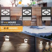 Solar Fence Lights LED Outdoor Garden Path Wall Lamp Black/Warm White/RGB