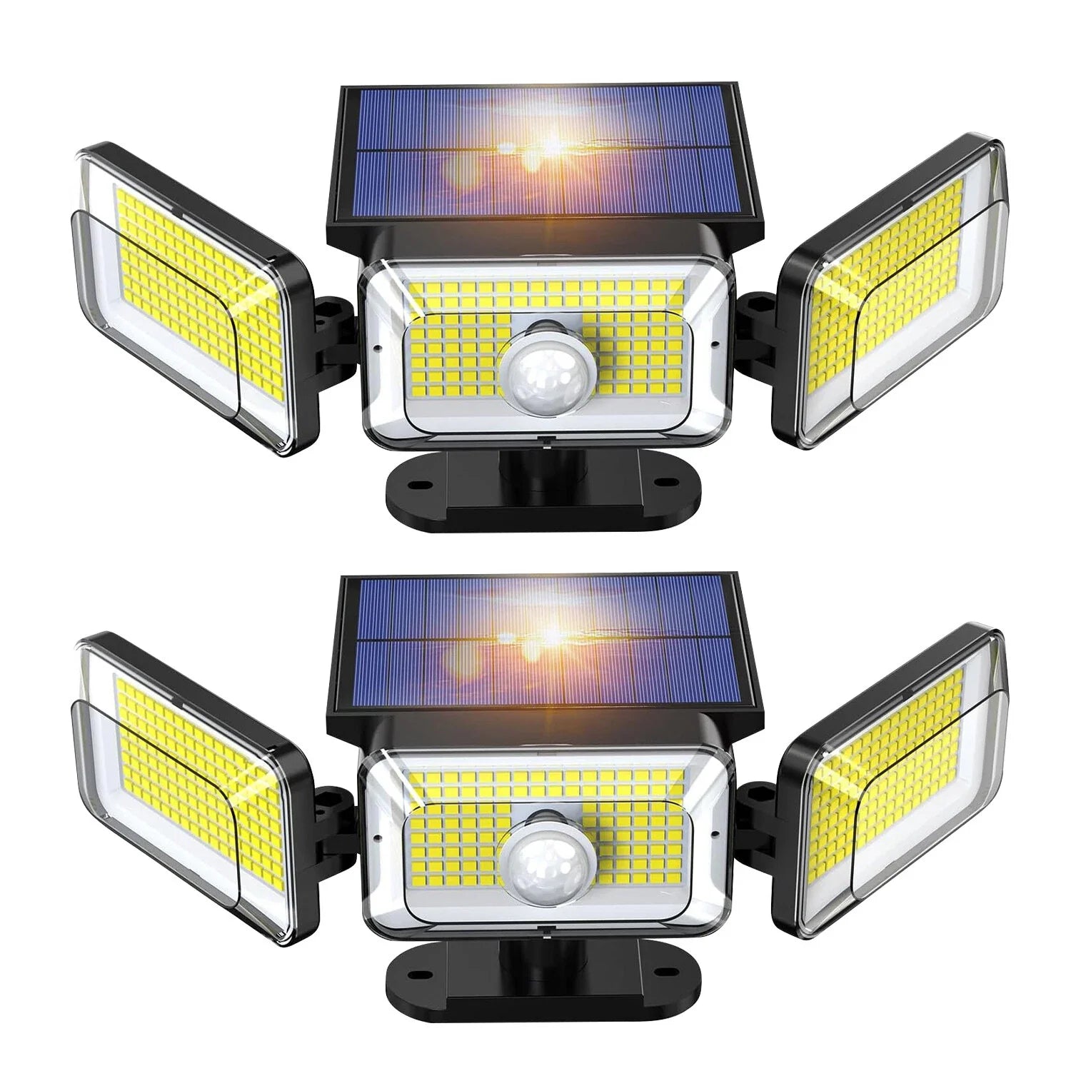 3/4/5-Head Solar Flood Light with Motion Sensor – LED Outdoor Security Wall Lamp for Garden, Yard & Driveway
