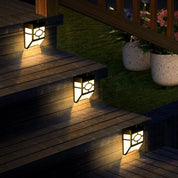 Solar Fence Lights LED Outdoor Garden Path Wall Lamp Black/Warm White/RGB