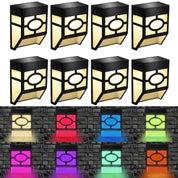 Solar Fence Lights LED Outdoor Garden Path Wall Lamp Black/Warm White/RGB