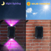 Colourful Solar Fence Light LED Outdoor Wall Lamp RGB Waterproof Garden Decor