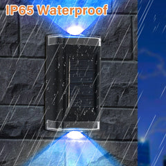 Colourful Solar Fence Light LED Outdoor Wall Lamp RGB Waterproof Garden Decor
