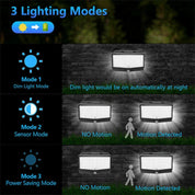 468 LED Solar Motion Sensor Security Light 3000LM Outdoor Waterproof Wall Lamp