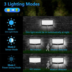 468 LED Solar Motion Sensor Security Light 3000LM Outdoor Waterproof Wall Lamp