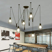 Vintage Industrial 6 Way Chandelier Ceiling Pendant Light Cage Spider Retro Lamp
