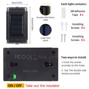 Colourful Solar Fence Light LED Outdoor Wall Lamp RGB Waterproof Garden Decor
