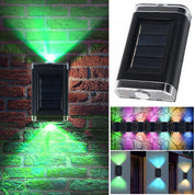 Colourful Solar Fence Light LED Outdoor Wall Lamp RGB Waterproof Garden Decor