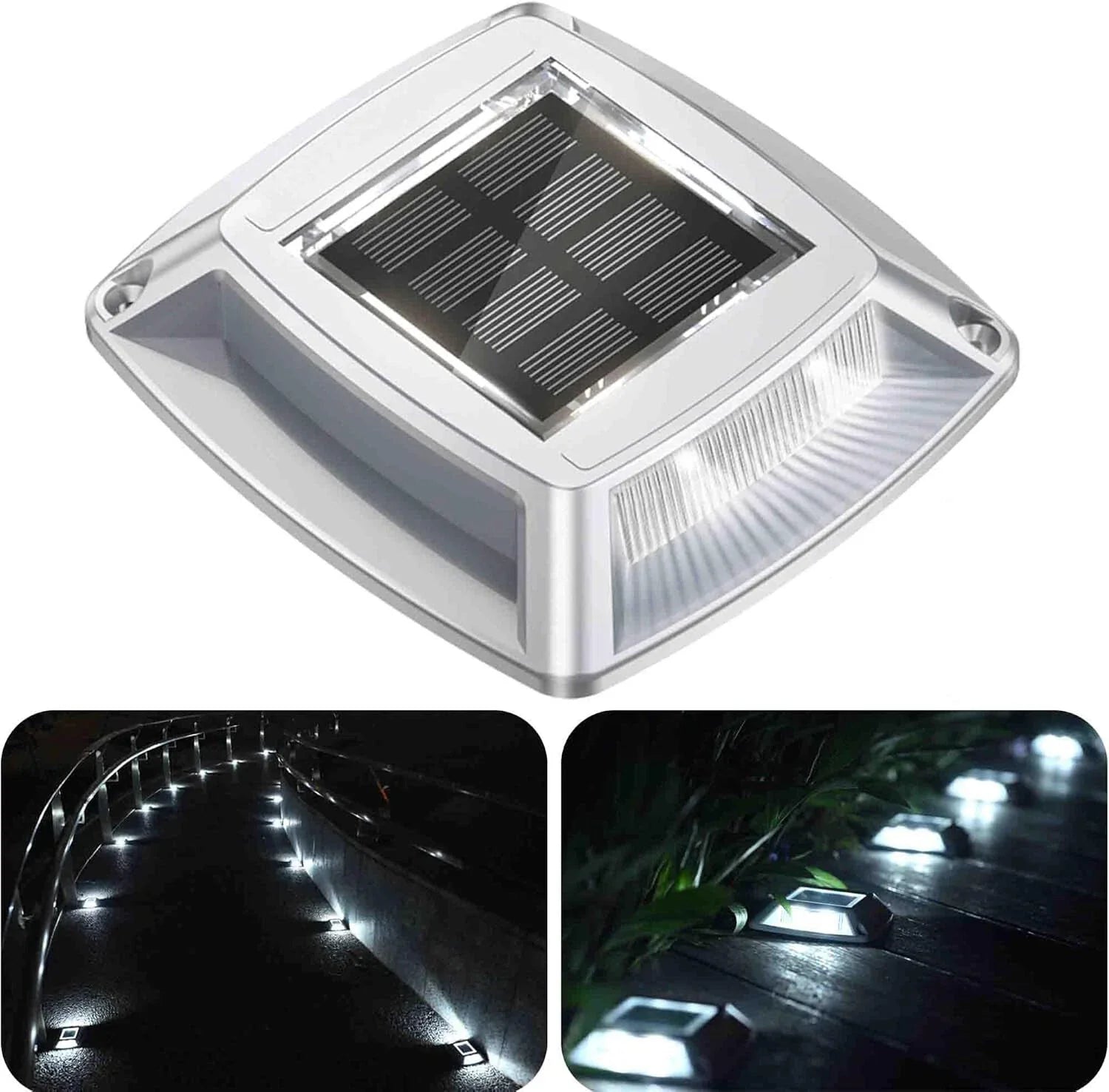 LED Solar Deck Lights Outdoor Waterproof Garden Step & Pathway Lamps