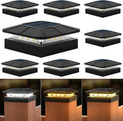 Solar Post Cap Light 3 Mode Dimmable LED Garden Fence Lamp Waterproof