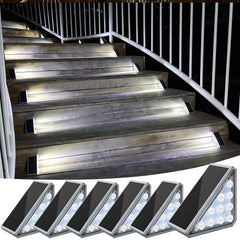 LED Solar Step Lights IP67 Waterproof Outdoor Deck Pathway Lamps