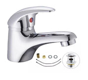 Stylish Basin Mixer Tap – Chrome Bathroom Sink Mono Faucet with Fixings &  Waste