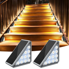 LED Solar Step Lights IP67 Waterproof Outdoor Deck Pathway Lamps
