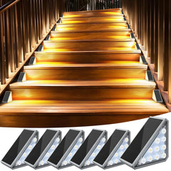 LED Solar Step Lights IP67 Waterproof Outdoor Deck Pathway Lamps